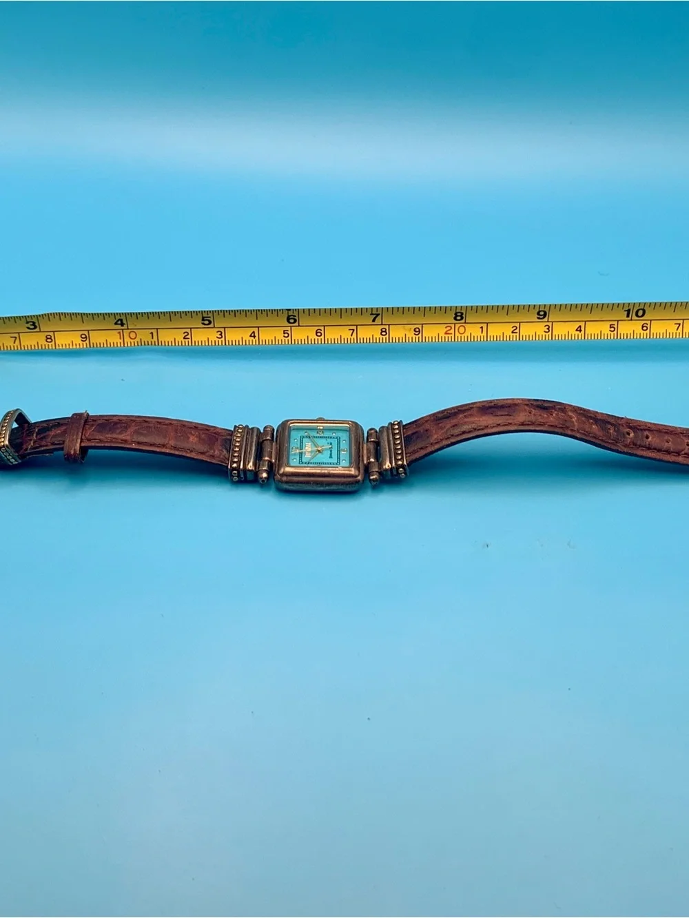 ECCLISSI 22490 Women’s Vntg Watch Sterling Silver Blue Turquoise Works New Batt